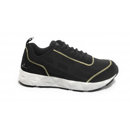 Sneaker running EA7 Emporio Armani  ecosuede/ mesh black/ gold X8X033 US21EA08
