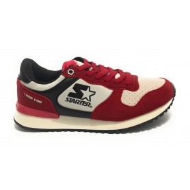 Sneaker running uomo Starter in pelle scamosciata/ nylon red/ black/ silver U20ST06