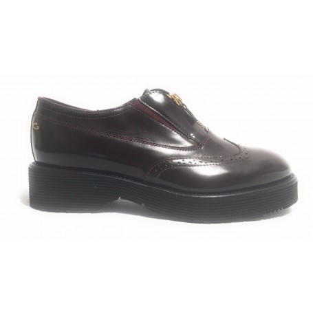 SCARPE DONNA GUARDIANI SPORT IN PELLE VINO E ZIP MODELLO LADYSOHO D15AG04