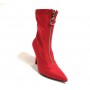 TRONCHETTO GOLD&GOLD ANKLE BOOT A CALZINO TESSUTO STRETCH TC 90 ROSSO DONNA D19GG26