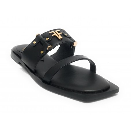 Scarpe donna ciabatta Fracomina in pelle nero DS23FR03 F723SS8001L40101-053