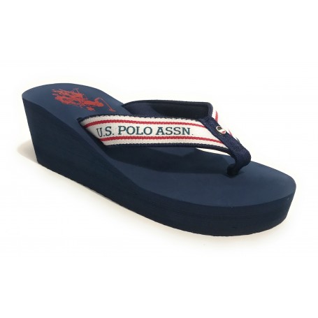 Infradito US Polo zeppa Chany 003 in gomma TC 60 PL 25 dark blue DS23UP01