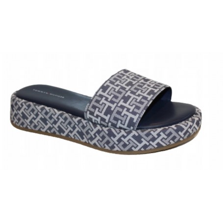 Scarpe Tommy Hilfiger slipper blu denim/ white ZS23TH01 T3A2-32756