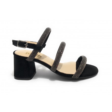 Sandalo Kess TC 65 pelle scamosciata nero DS23KE07 23159