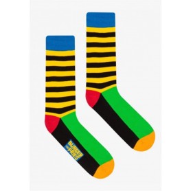 CALZE SOCKS BURGER AND FRIES  STRIPES YELLOW/BLACK BF1003