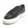 Scarpe donna sneaker con zeppa Gold&gold ecopelle nero/ leopard D21GG09