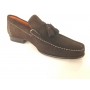 SCARPE UOMO SANTONI MOCASSINO  CON NAPPE CAMOSCIO TESTA DI  MORO  FATTA MANO 56