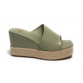 Scarpe donna Gold&gold sandalo con zeppa ecopelle verde DS23GG19 GD689