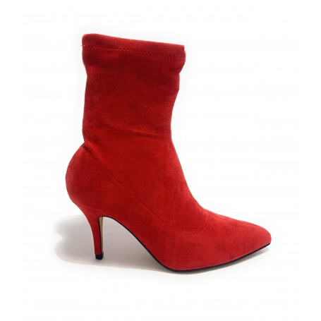 Scarpe donna ankle boot Gold&gold tc 75 in ecopelle scamosciato elasticizzato rosso D20GG23