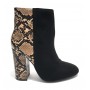 Scarpe donna ankle boot Gold&gold tc 95 in ecopelle scamosciato nero/ stampa pitone D20GG18