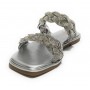 Scarpe donna Gold&gold ciabatta in ecopelle con strass silver DS23GG53 GP23-476