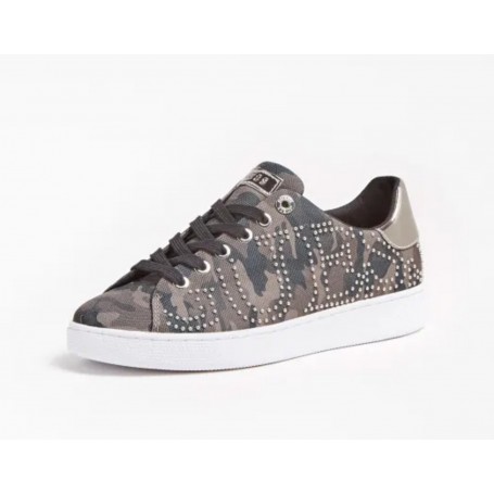 Scarpe donna sneaker Guess mod. Razz colore olive camouflage D21GU24