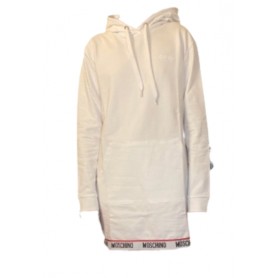 Maxi felpa Moschino con cappuccio donna bianco ES23MO07 V6A1784 4409