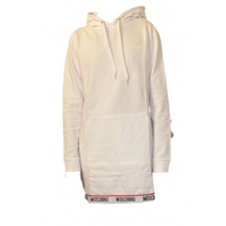 Maxi felpa Moschino con cappuccio donna bianco ES23MO07 V6A1784 4409