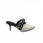 Scarpe donna Love Moschino sabot a punta con tallone aperto tc 80 in pelle bianco DS23MO08 JA10187