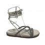 Scarpe donna  sandalo in pelle nappa bianco con strass DS23EL10 302