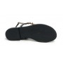 Scarpe donna  sandalo in pelle nero con strass DS23EL16 2214