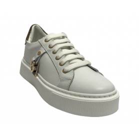 Scarpe donna Borbonese sneaker in pelle white/ natural op DS23BO04 6DX901