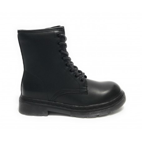 Scarpe donna Gold&gold anfibio in ecopelle nero con fondo carrarmato D22GG08 GS80