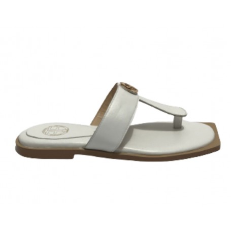 Scarpe donna ciabatta infradito Fracomina in pelle bianco DS23FR08 F723SS1001L40101
