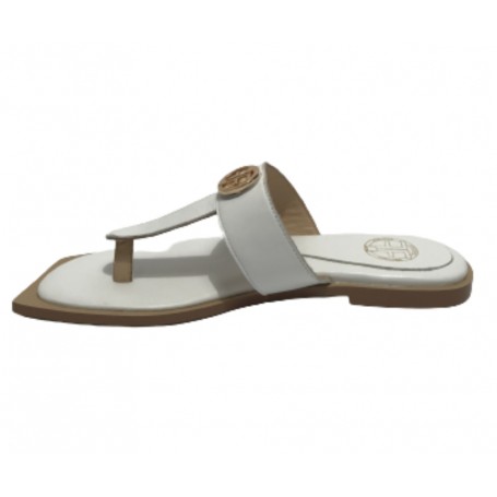 Scarpe donna ciabatta infradito Fracomina in pelle bianco DS23FR08 F723SS1001L40101