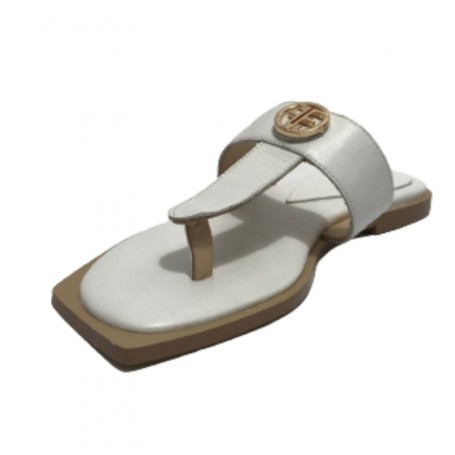 Scarpe donna ciabatta infradito Fracomina in pelle bianco DS23FR08 F723SS1001L40101