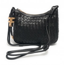 Borsa donna Fracomina tracolla crossover ecopelle intrecciato nero BS23FR04 FA23SB4005P411S5-053