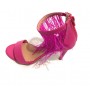 Scarpe donna sandalo in pelle fuxia tacco 9 DS23EL20