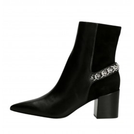 Scarpe donna ankle boot Guess Hibah pelle nero D23GU51 FL7HIBLEA10