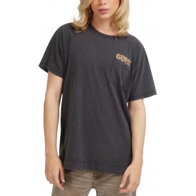 T-shirt Uomo Guess Raglan tasca frontale blu E24GU48 M3YI33K6XN4