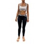 Top donna Moschino bianco/nero logo E24MO06 V6A0801 9404 1001