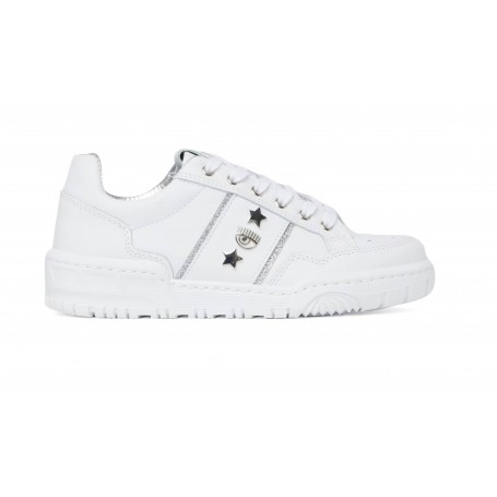 Scarpe donna sneaker Chiara Ferragni CF1 white/ silver D24CF05 CF3201 064