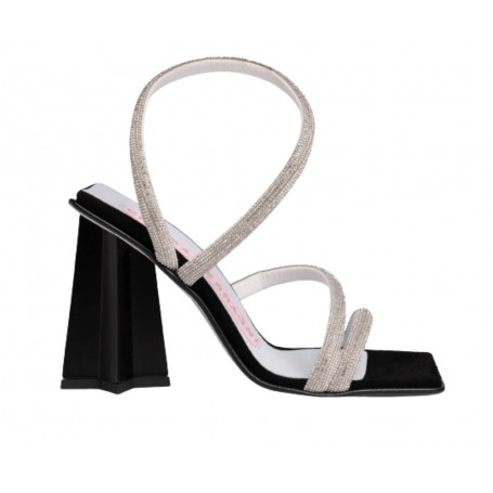 Sandalo donna Chiara Ferragni Andromeda TC100 strass argento/ nero D24CF09 CF3226 001