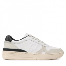 Scarpe uomo Liu-Jo sneakers Walker 01 in pelle/ suede bianco/ nero U24LJ02  7B3001