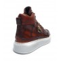 Scarpe uomo Harris polacchino pelle stampa cocco marrone nuss U17HA201