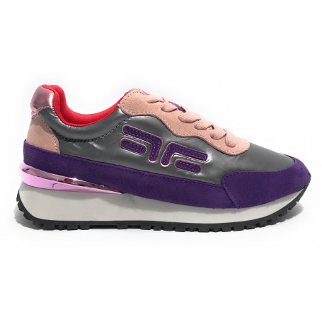 Scarpe donna Fornarina sneaker running Urraca in pelle/ nylon purple D24FN09
