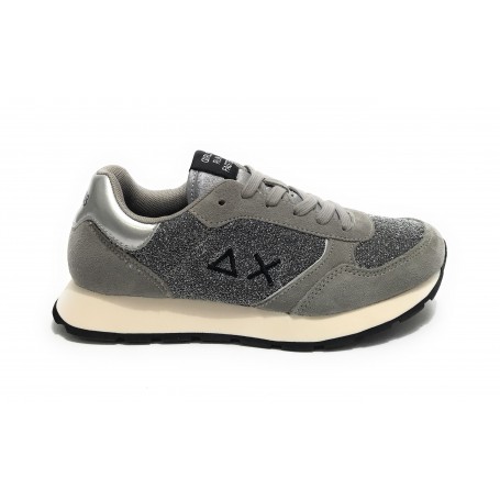 Sneaker Sun68 Girl's Ally glitter teen mesh/ suede grigio medio Z24SU13 Z43404T