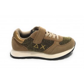 Sneaker Sun68 Girl's Ally glitter kid mesh/ suede beige scuro Z24SU20 Z43404K