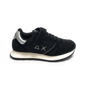 Sneaker Sun68 Girl's Ally glitter kid mesh/ suede nero Z24SU22 Z43404K