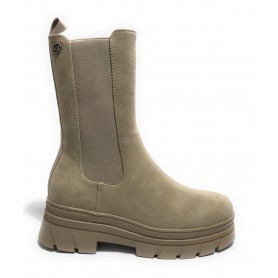Scarpe donna Gold&gold stivaletto biker in ecopelle e tessuto beige D24GG32 GR421