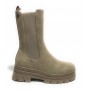 Scarpe donna Gold&gold stivaletto biker in ecopelle e tessuto beige D24GG32 GR421