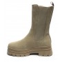 Scarpe donna Gold&gold stivaletto biker in ecopelle e tessuto beige D24GG32 GR421