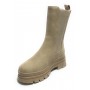 Scarpe donna Gold&gold stivaletto biker in ecopelle e tessuto beige D24GG32 GR421