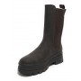 Scarpe donna Gold&gold stivaletto biker in ecopelle e tessuto marrone D24GG31 GR421