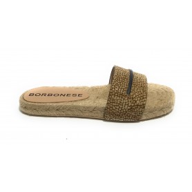 Scarpe donna Borbonese slipper in pelle con fondo corda OP natural DS22BO05 6DU919-684