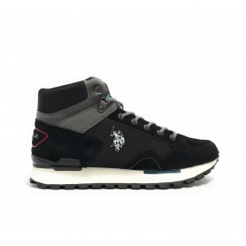 Polacchino uomo US Polo ARON005M pelle e tessuto black gray U24UP18