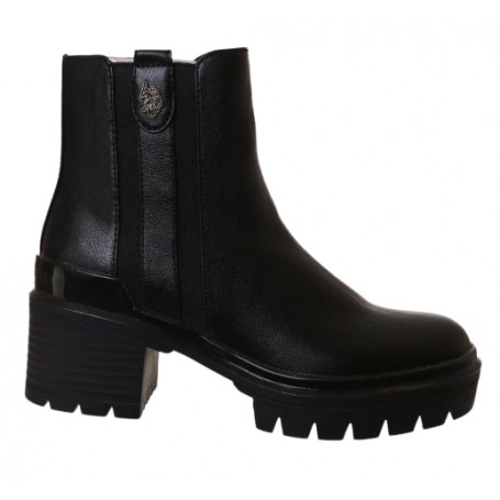 Scarpe donna stivaletto con tacco US Polo Haley 002 in ecopelle nero D24UP04