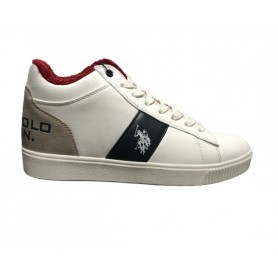 Scarpe U.S. Polo sneaker alto Tymes007 in ecopelle white uomo U24UP30