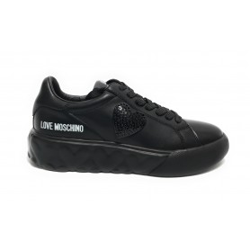 Scarpe Love Moschino sneaker in pelle nero DS24MO03 JA15014