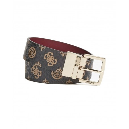 Cinta donna Guess hensely 4G logo pelle marrone multilogo/ rosso CS22GU10 BW7569VIN35